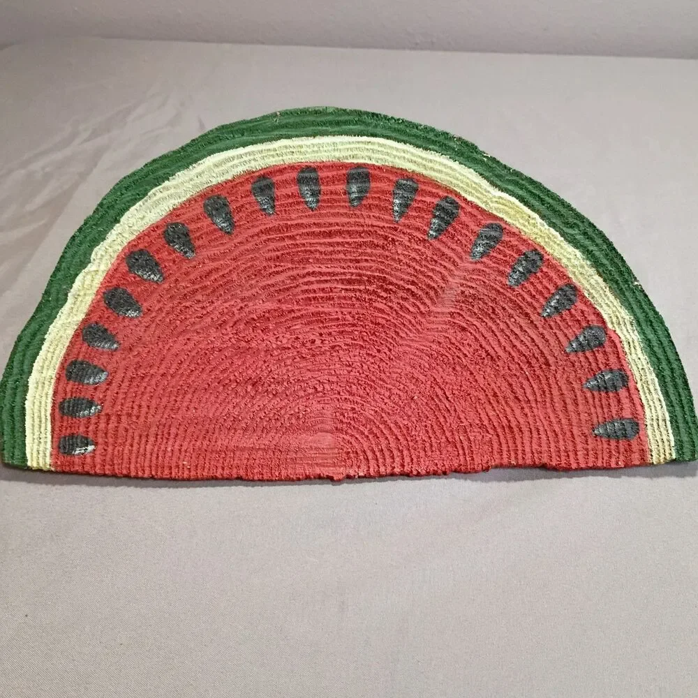Wood Watermelon Slice Handmade Hand Painted Folk Art Country Cottage Core